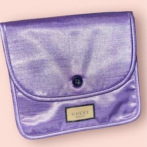 Gucci Metallic/ Satin  Purple Cosmetic Case  NWT GWP
